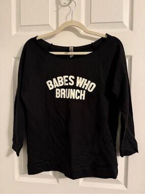 Next Level Apparel Black Long Sleeve "Babes Who Brunch" Pullover